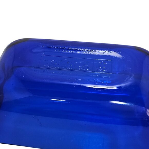 Anchor Hocking Cobalt Blue Loaf Pan 8.5" Baking Dish Presence line glass 1.5qt - Picture 4 of 9